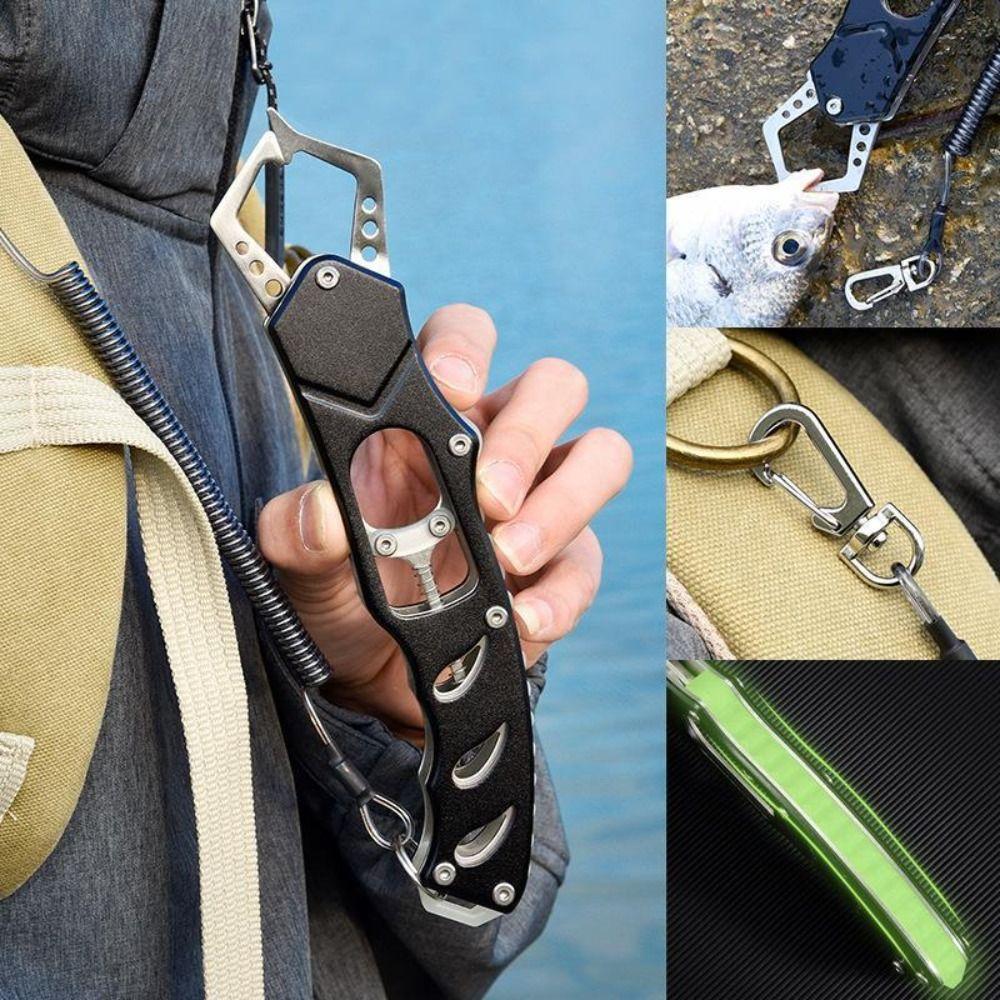 Aluminum Alloy Metal Fishing Tongs Gripper Comfortable Grip Strong Locking Fish Nose Pliers Multifunction Catch Fish