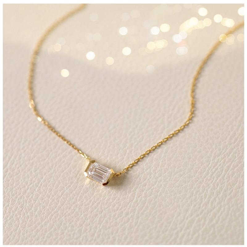 

Цепочка на ключицу из стерлингового серебра 925 пробы с бриллиантами и цирконами особой огранки, бесшовная, инкрустированная, легкая, роскошная, универсальная 925