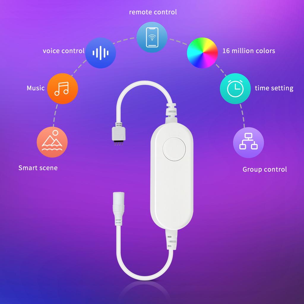 WiFi RGB Controller TUYA Smart Life App Control Dimmer Wireless Switch Work With Alexa Google Home For DC12V-24V LED Strip Light