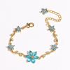 Luxuriöses mehrfarbiges CZ-Blumenarmband für Damen Süße Blume Zirkonkristall Verstellbarer Schmuck Geschenk