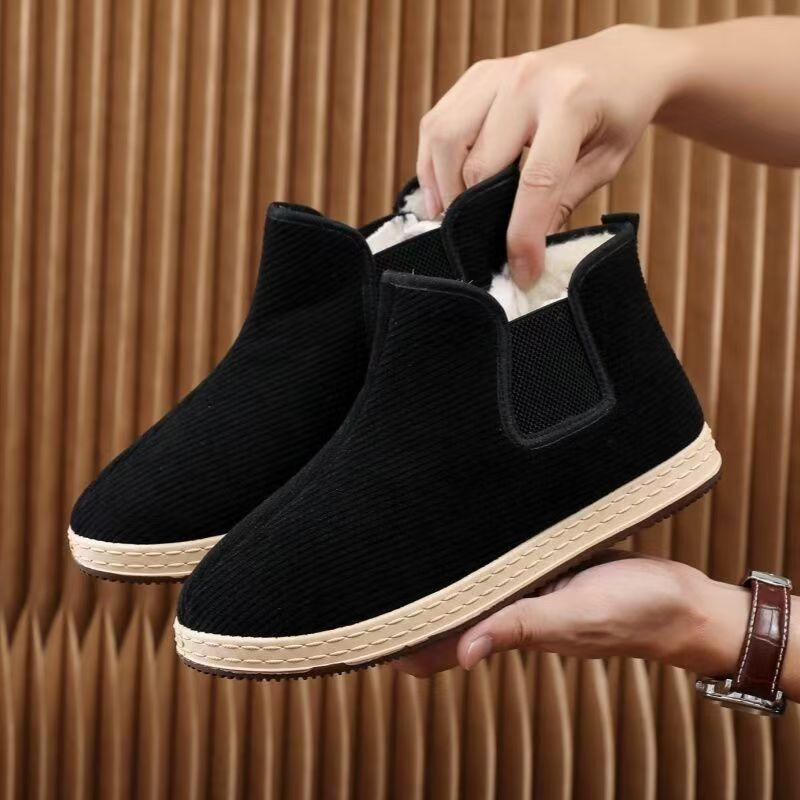 

Large cotton shoes high-top velvet thickened cold-proof outdoor casual cotton shoes warm and comfortable, one-pedal dad cloth shoes 45