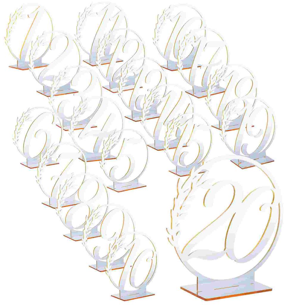 20 Stück Acryl Tischzahlen Hochzeit Elegant Bankett Party Empfang Veranstaltung Sitznummernschilder Mit Sockel Klar Platzkartenhalter