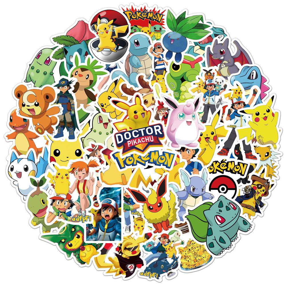 10/30/50pcs Anime Graffiti Stickers Cute Pikachu Stickers Decals DIY Skateboard Phone Cases Kawaii Cartoon Sticker Toy