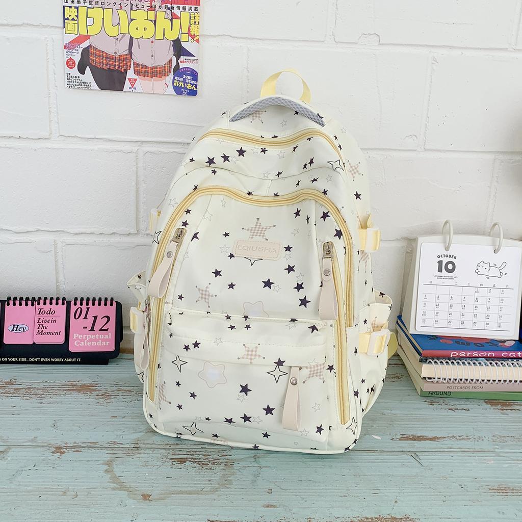 Schoolbag1011 new schoolbag female junior high school high school student large capacity star printing backpack female college student computer bag