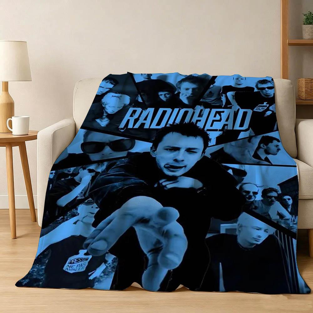 Singer R-RadioheadS-d Band Ok Computer Flannel Blanket Soft Throw Blanket Art For Home Decor Bedroom Bed Sofa Picnic Fans Gifts