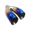 Mirror Black Stainless Steel Dual-Outlet Exhaust Pipe for 6.2cm Diameter