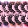 Imitation Fried Mink Hair False Eyelashes 10 Pairs Of Colored Eyelashes Curled Thick Eyelashes