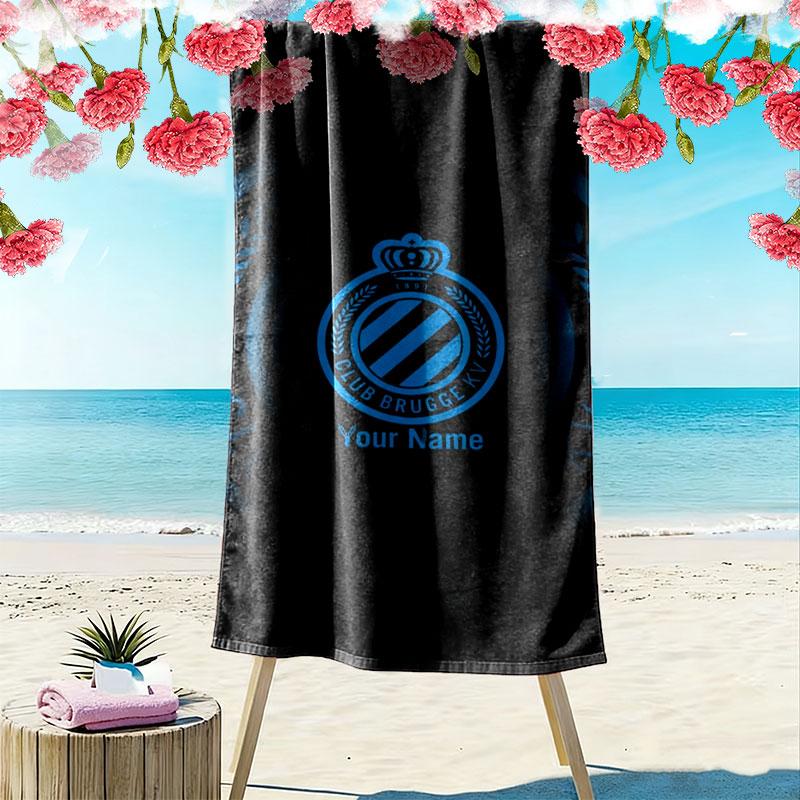 Club Brugge KV Custom Name Print Beach Towel, Large Soft Quick Dry Towel for Beach Camping Swimming