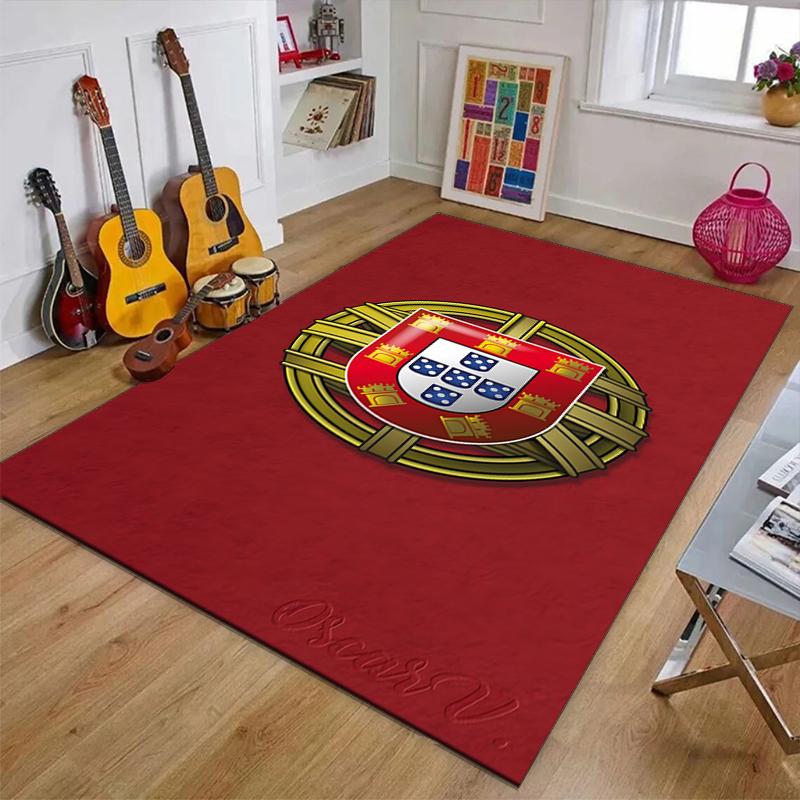 Portugal flag Polyester Carpet, Soft Indoor Mat for Office Chair, Living Room, Computer Desk - Decorative Home Office Rug Design