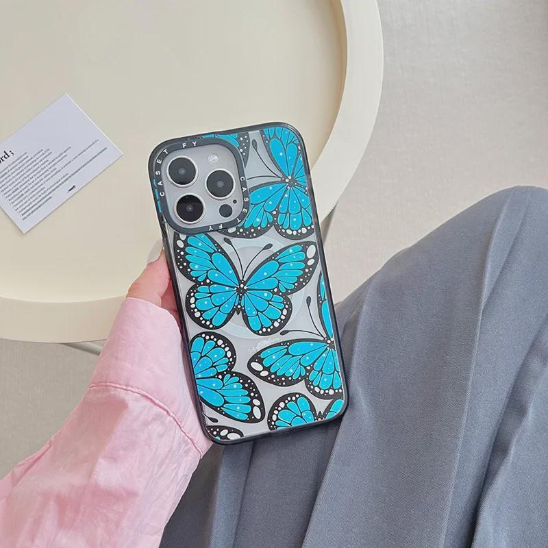 

Трендовый чехол с масляной живописью в виде ромашек с магнитной застежкой для iPhone 14/15 Plus и 16 Pro Max 14 ProMax