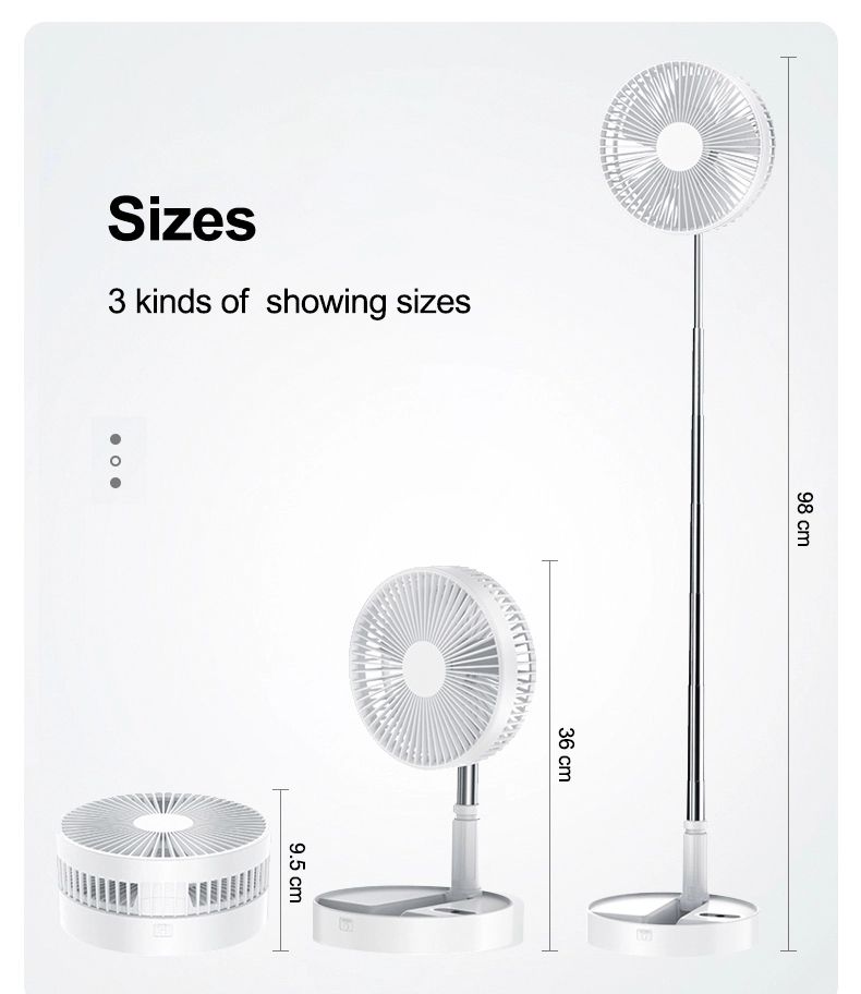 Foldable Portable Electric Fan USB Charging Office Home Telescopic Fan Low Noise Living Desk Fan