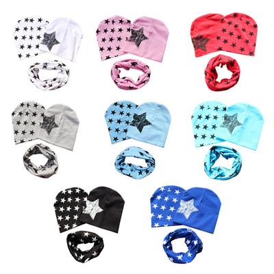 3Pcs Toddler Baby Boy Girl Beanie Star Print Warm Winter Hat Scarf Set