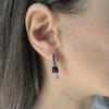 Silver Earrings with Nano Sapphire 2.35ct (2195078)