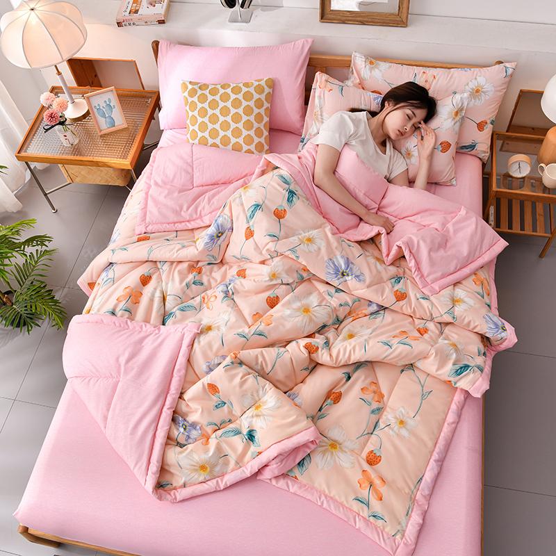 Fashion Skin-friendly Summer Cool Blanket Comfortable Lightweight Air Condition Comforter Machine Washable Quilt for Adults Kid