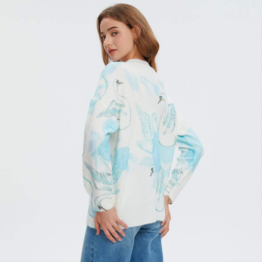 DIMANAF 2025 Women Colorful Sweaters Knitting Basic Fashion O-Neck Style Loose Pullover Sweater