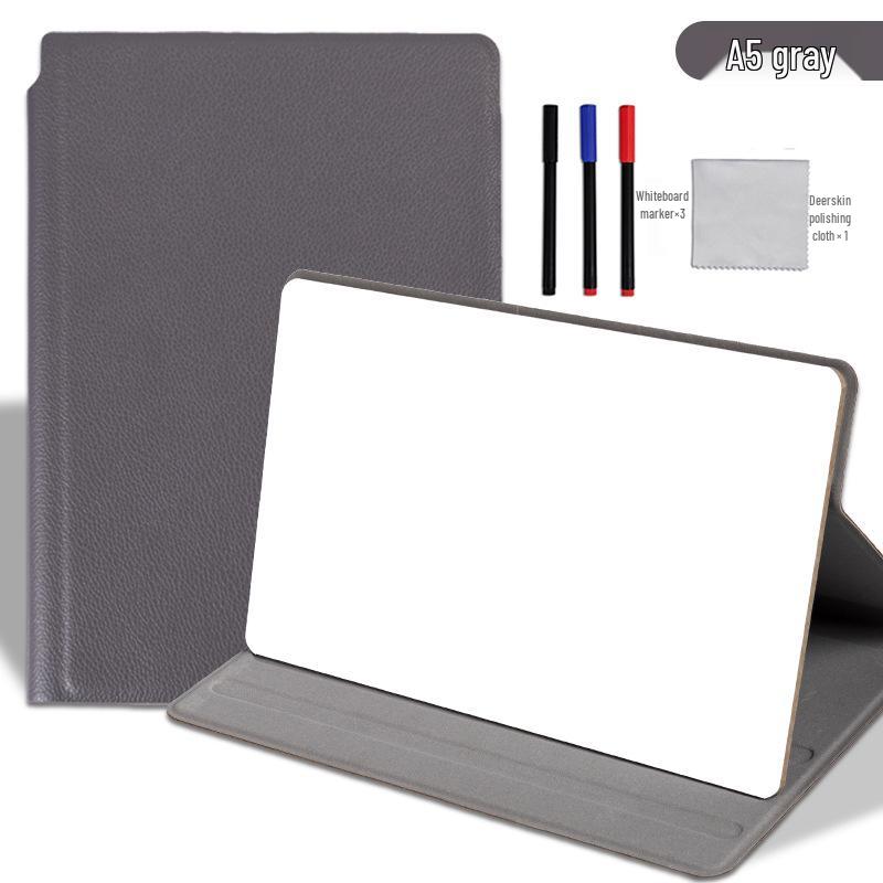 

Portable Leather Whiteboard Notebook: Folding Desktop Writing and Drafting Board серый