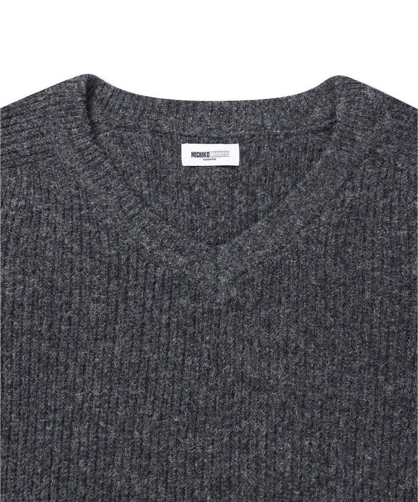 Michikoleondeonkosino Neck Warmer Set Wool Knit Charcoal