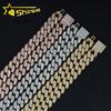 Worldwide Shipping Cheapest Price 12MM CZ Cuban Link Chain Fashon Iced Out Brass Hip Hop Men Cuban Link Necklace