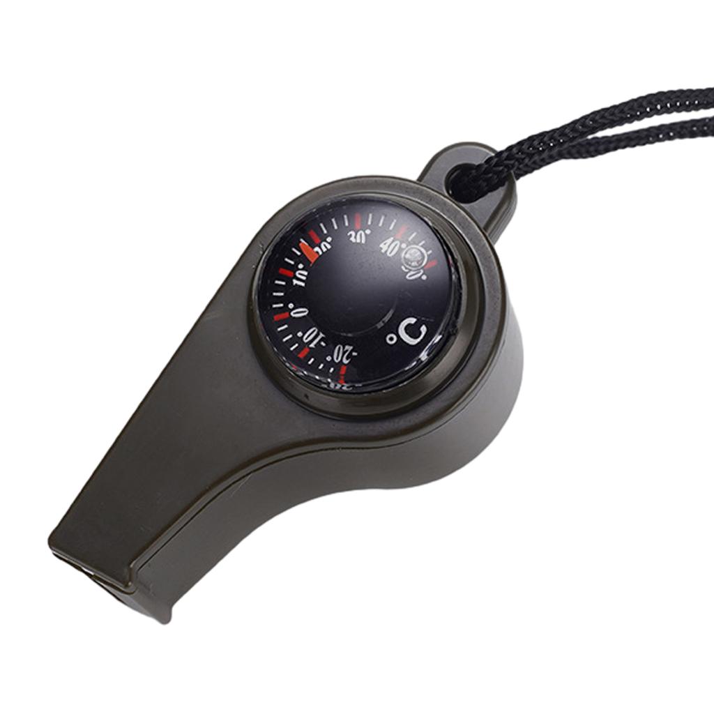 3pcs 3 In 1 Survival Whistle with Compass Thermometer Loud Safety Whistle Hiking Camping Rescues Signal Whistle Tool