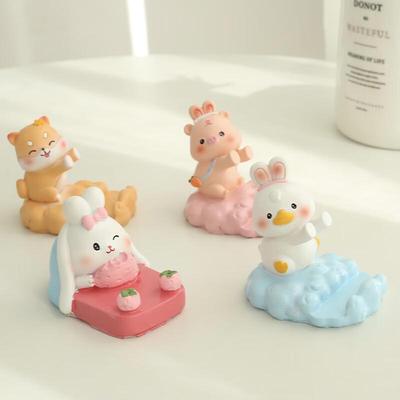 IYOVGOO Cartoon Rabbit Pig Figurine Phone Stand