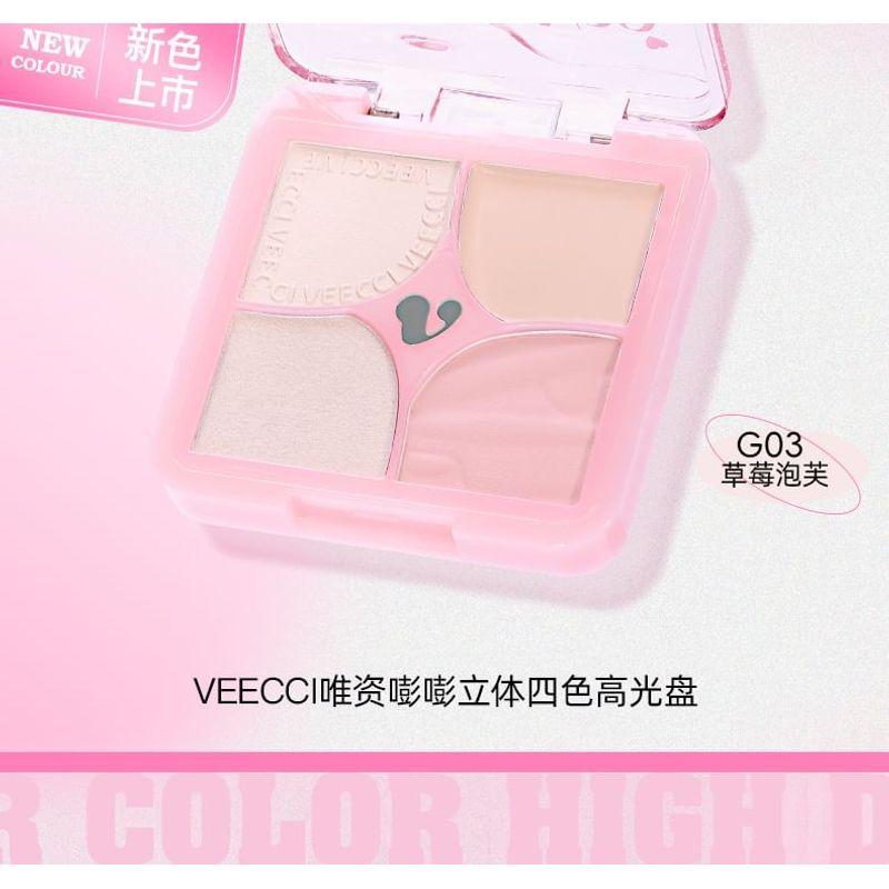 VEECCI - Pump Up Stereoscopic 4 Colors Highlight Palette