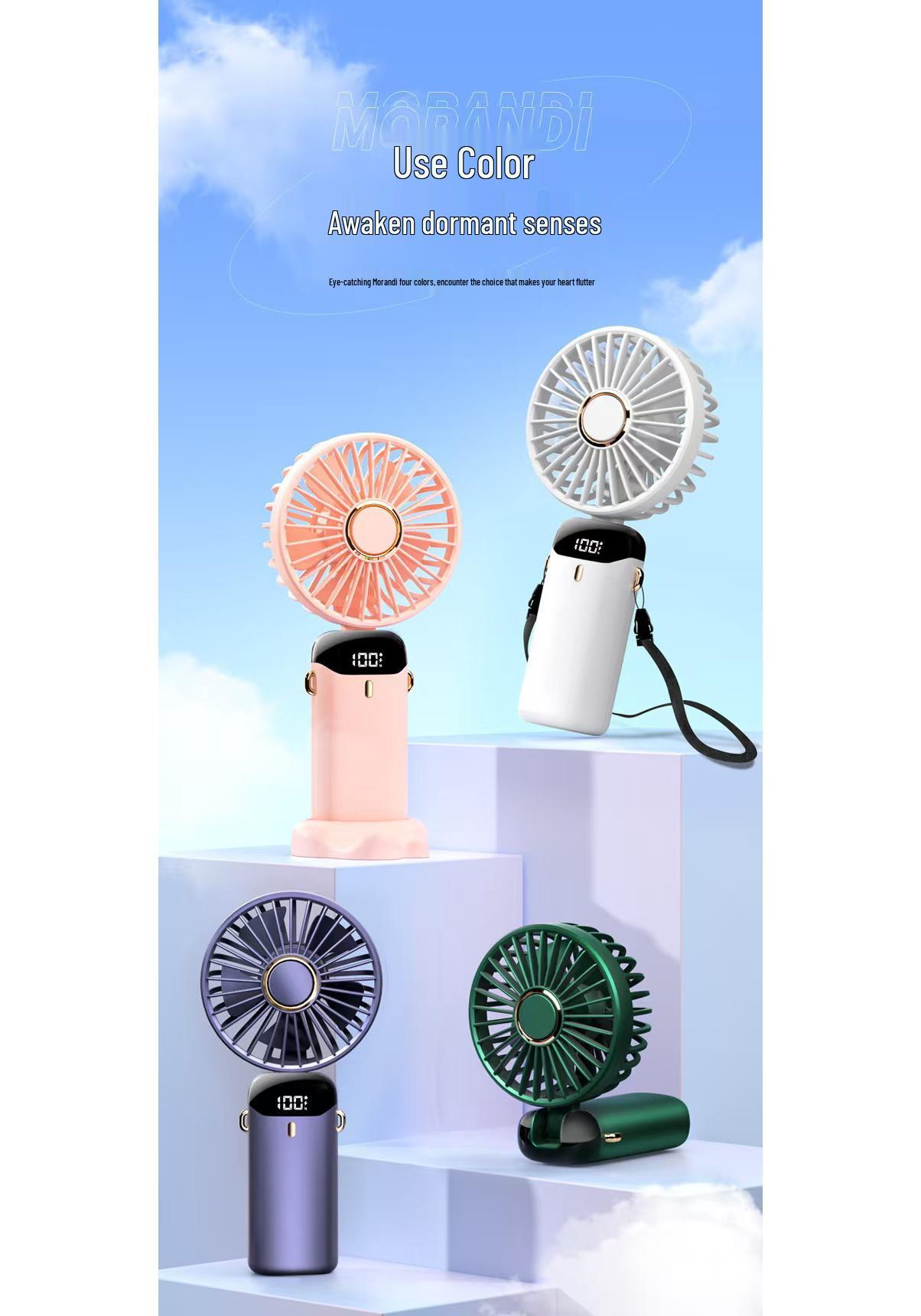 Portable Mini Rechargeable Ultra-Quiet Desk Fan 165 x 60 x 55