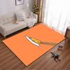 Cute Cartoon Egg On White Plate Orange Background Carpet Suitable for Use As an Anti-slip for Living Room Bedroom Sofas