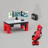 Computertisch und Stuhl Wettbewerbsset, Baustein Minifiguren, Szenenmodell Ausrüstung, Kleinteile Spielzeug