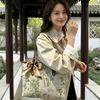 New Chinese style embroidered bamboo shoulder/handbag, retro, versatile, large capacity commuter tote bag, sophisticated commuter bag