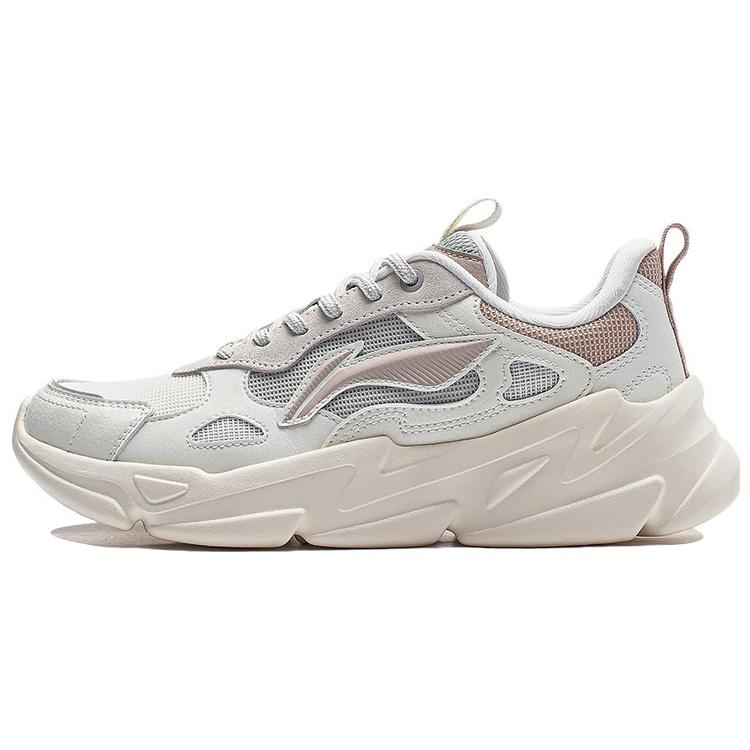 New LiNing Stream Fireflies Abrasion Resistant Low Top Casual Shoes Women's White Gray