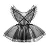 New lingerie women's sexy small breasts cute wings seduction mesh tulle angel wings