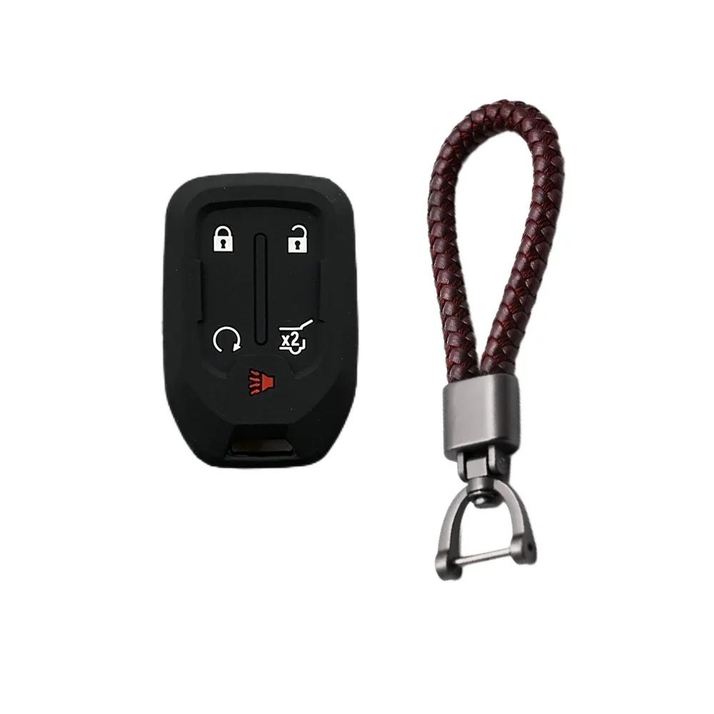 5 Buttons Silicone Car Key Case Skin Protector Cover for Chevrolet Tahoe Silverado Suburban GMC Terrain Acadia YUKON XL Sierra