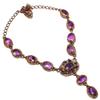 Amethyst Copper Electroformed Necklace with Adjustable Chain, Handmade Gemstone Jewelry Necklace For Memorial Day Product
