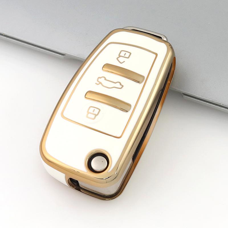 

Складной чехол для ключей из ТПУ для A1 A3 A4 A5 A6 A7 Q3 Q5 S6 B6 B7 B8 C6 8P 8V 8L TT RS защитная оболочка автомобильного ключа белый