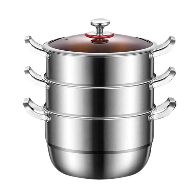 Sule 3-Layer 316 Stainless Steel Steamer & Soup Pot, 28cm