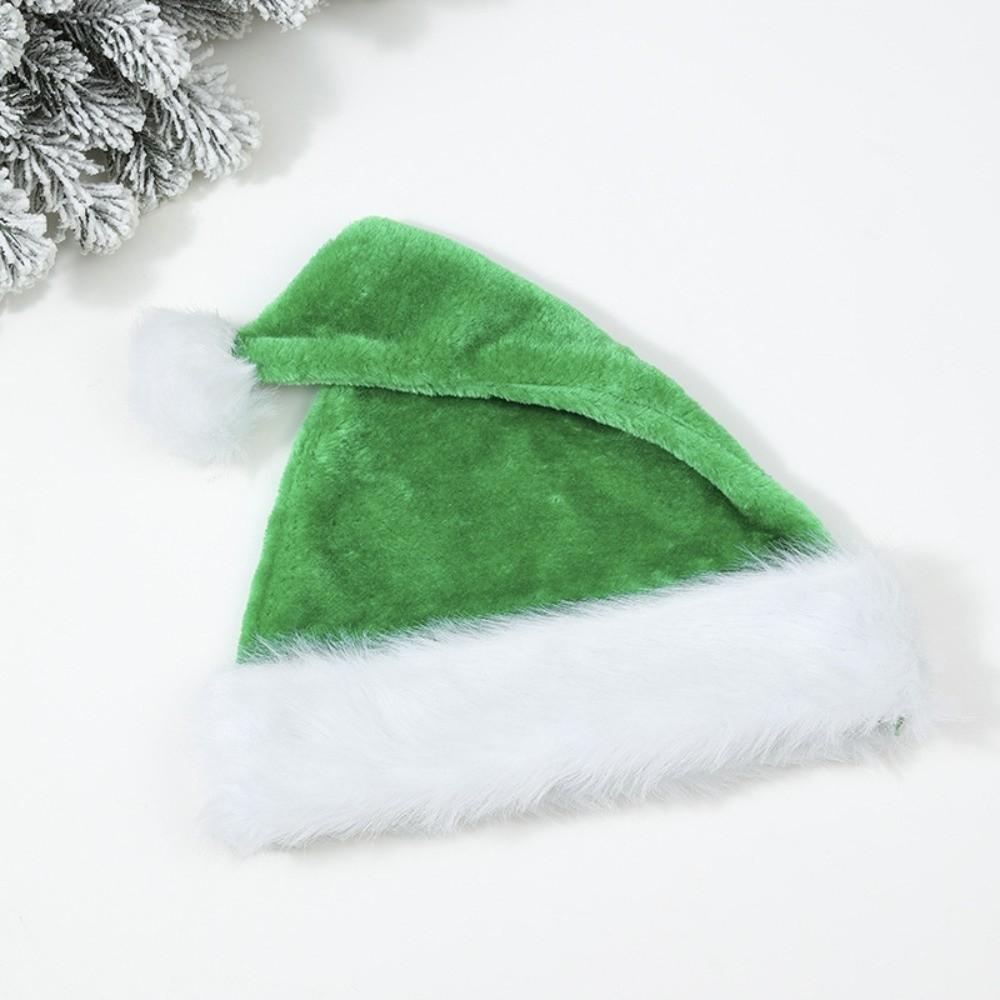 Gifts Long Christmas Santa Hat Faux Fur Trim Thickened Soft Fabric Christmas Hat Pom Pom Festive Santa Cap Christmas Parties