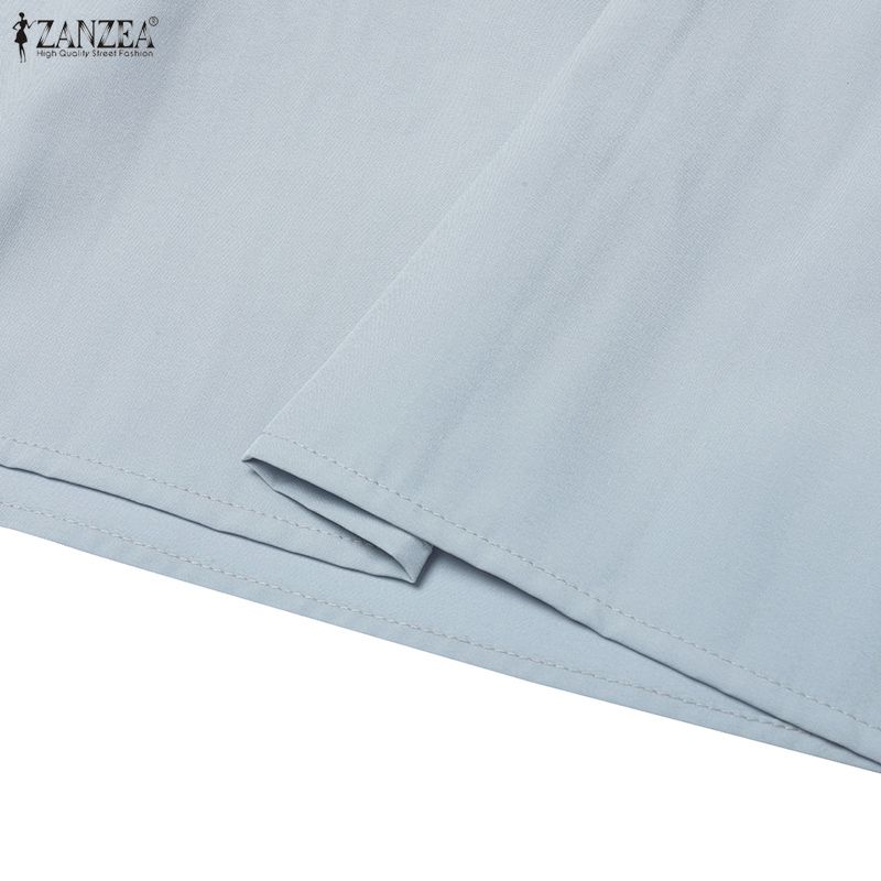 ZANZEA Women Casual Round Neck Summer 3/4 Sleeve Loose Dress