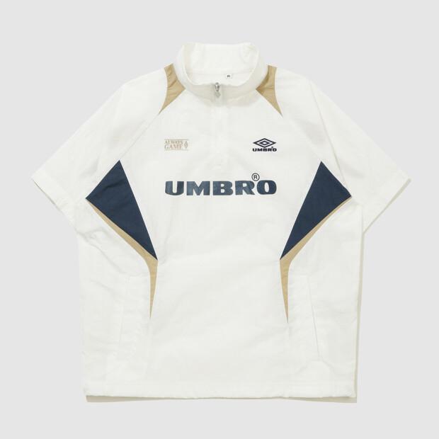 Umbro Hbl Bloke Short Sleeve Stand Neck Anorak White (Uq223Cwt52) (B Type)