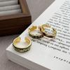Personalized Six-Character Mantra Bow Enamel Drip Open Ring Niche Design Retro High-End Sense Stacked Ring