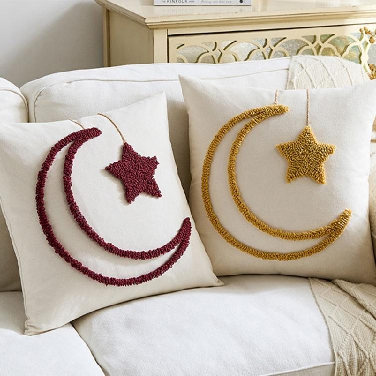 Elegant Lunar Shape Cushion Cover Fabric For Living Space And Parties