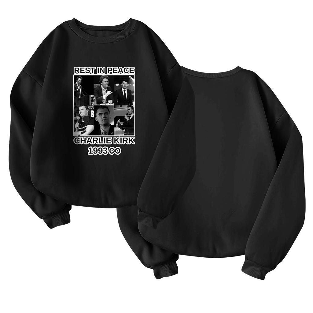Unisex Fashion Casual Long Sleeve  Print Round Neck Top