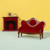 Walnut Finish American Style Wooden Dollhouse Furniture For Kids Playroom