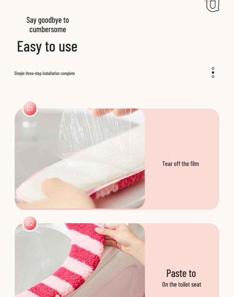Dopamin-Streifen Winter Plüsch Toilettenmatte & Universelle Toilettensitzauflage