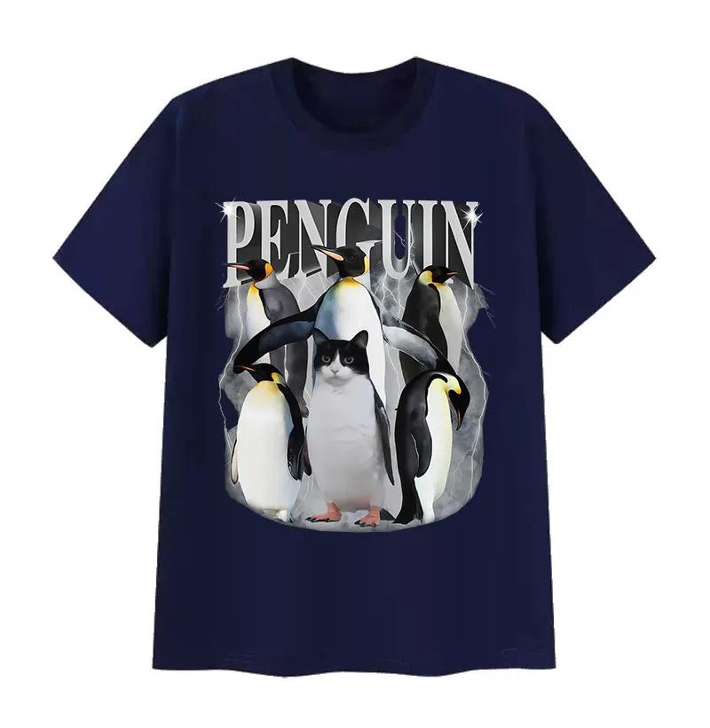 Cute Penguin Funny Meme T Shirt Unisex Women Vintage Fashion High Quality Cotton Tshirts Tops Casual Clothing Short Sleeve Tshirt