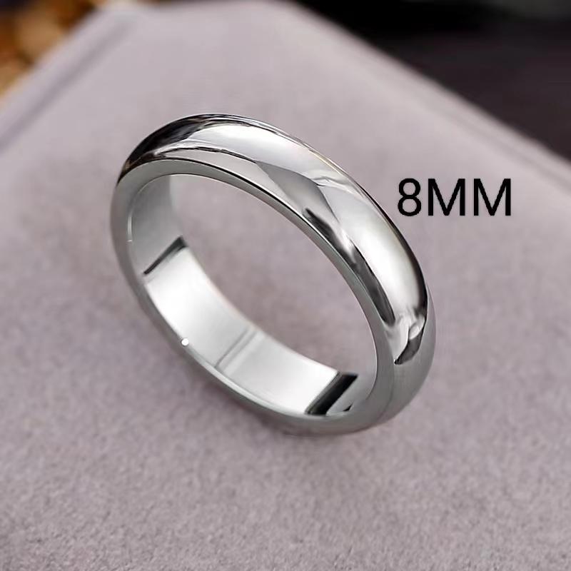 Classic 18K Gold Plated Couple Rings Wedding Engagement Minimalist Simple Smooth Stainless Steel Ring for Women and Men Jewelry