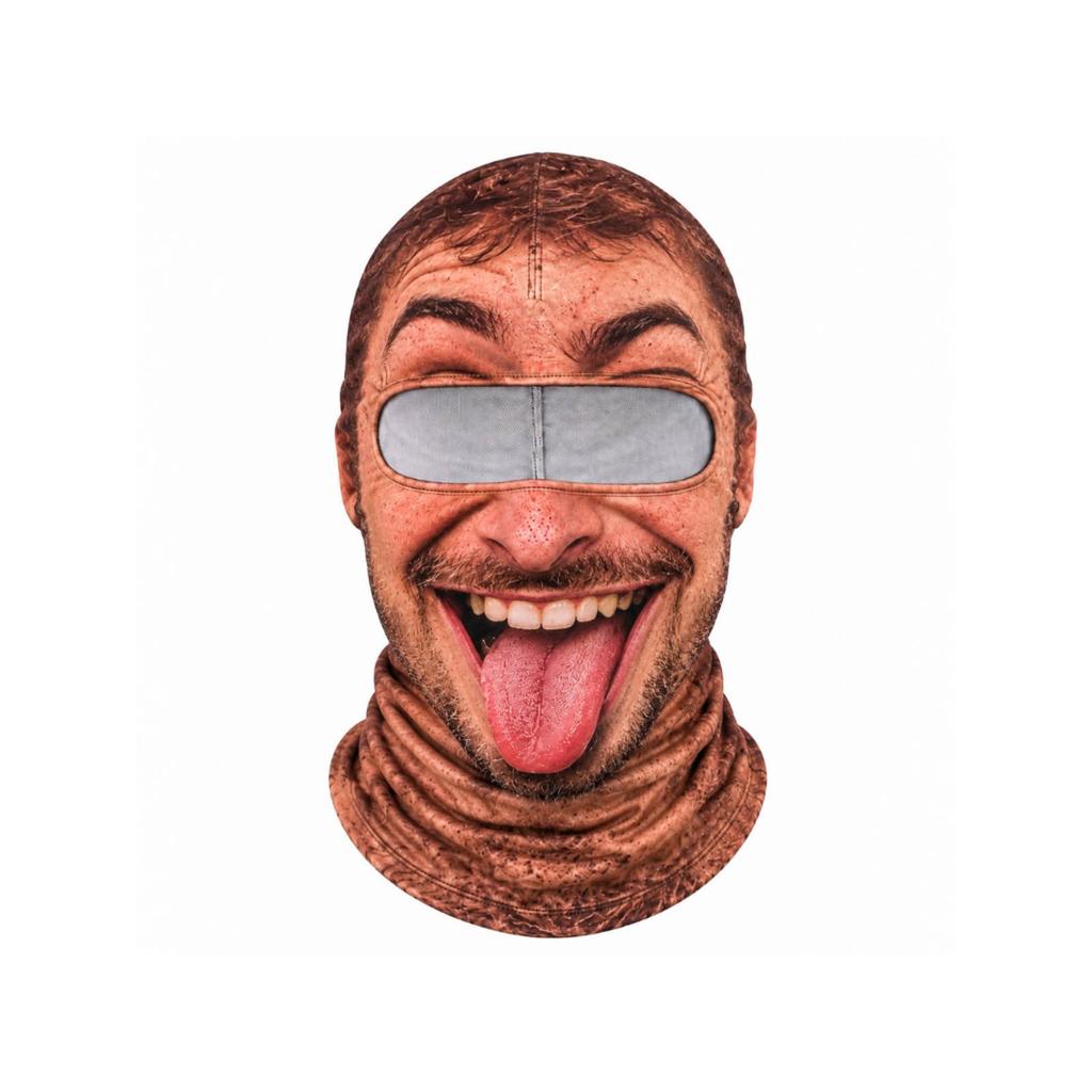 Novelty Old Man Face Ski, Winter Windproof Full Face with 3D Full Print, Sunglasses Not Included