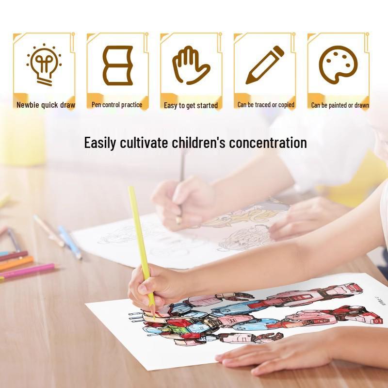 Livre de Calque Manga Personnage d'Anime Dessiné à la Main: Carnet de croquis et de peinture de style ancien