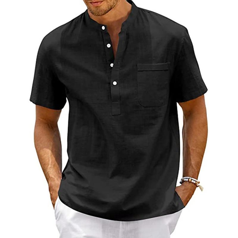 Summer Men's Short-Sleeved T-shirt Casual Men's T-shirt Shirt Male Pocket Breathable Shirt