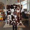1Pc Rustic Cowhide Style Print Flannel Blanket, High Quality Comfortable for All Seasons, Home Decor, Warmth and Comfort, Perfect for Gifts