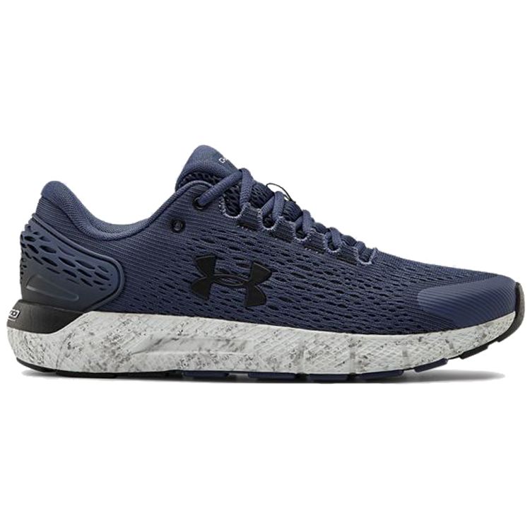 Under Armour Charged Rogue 2 Marble Round Toe Lace-Up Cushioning Low-Top Running Shoes Unisex Sneaker Water-Ink-Blue 3023361-400